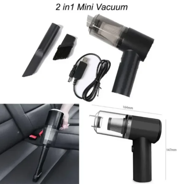 Powerful Mini Vacuum: 2-in-1 Cleaning Solution (Portable & Rechargeable)